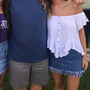 Free People white off the shoulder top